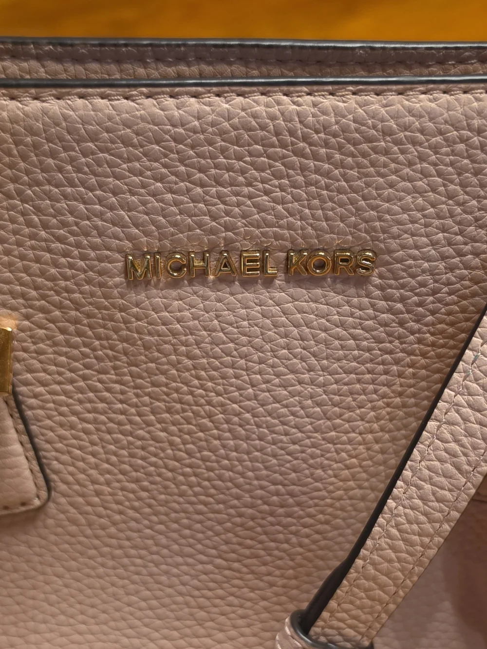 Michael Kors Pebbled Satchel in Blush Pink with Gold Hardware And Dust Bag